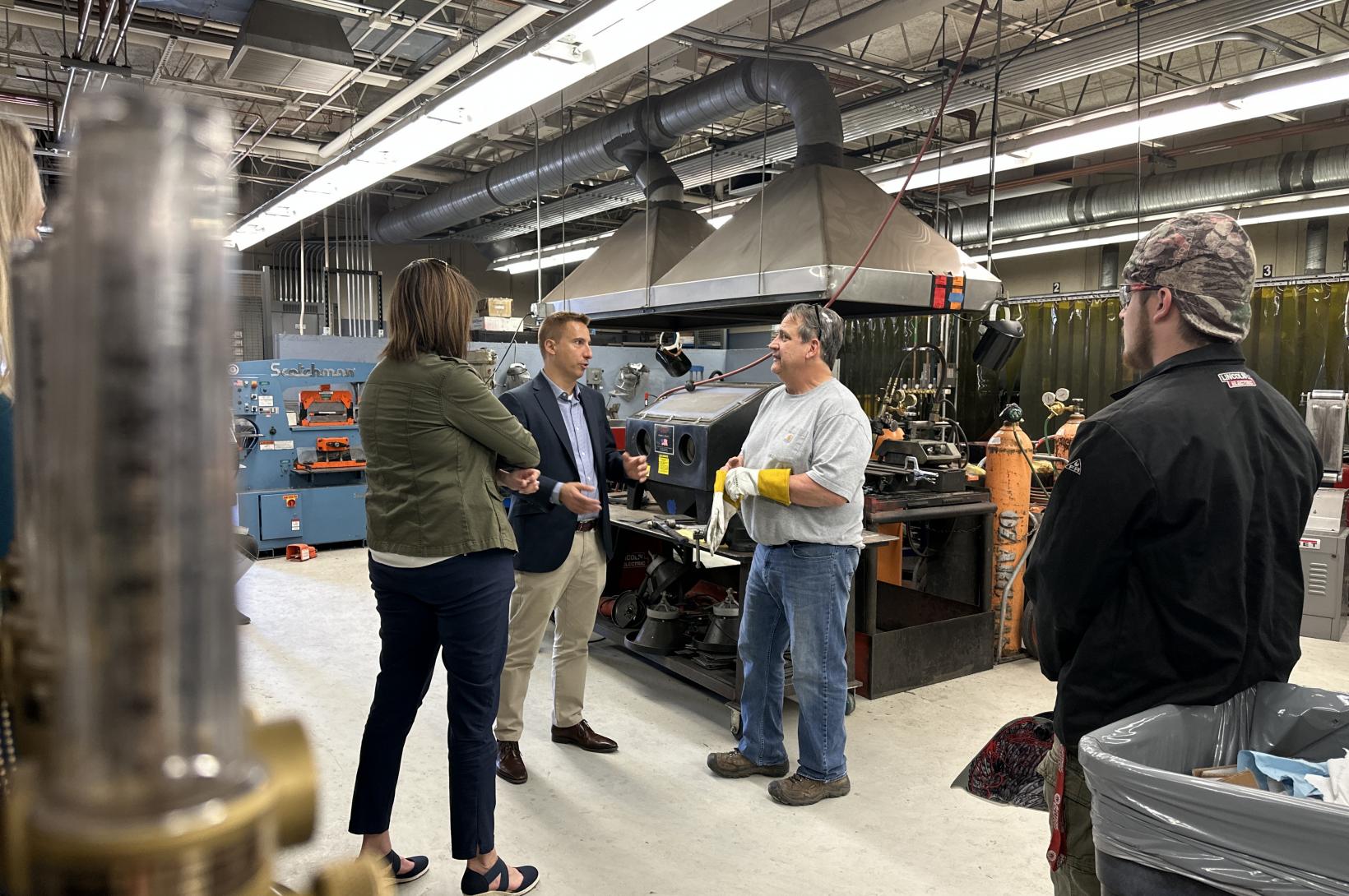 Greater St. Louis, Inc. CEO Jason hall talks to leaders at Jefferson College in Jefferson County, Missouri.
