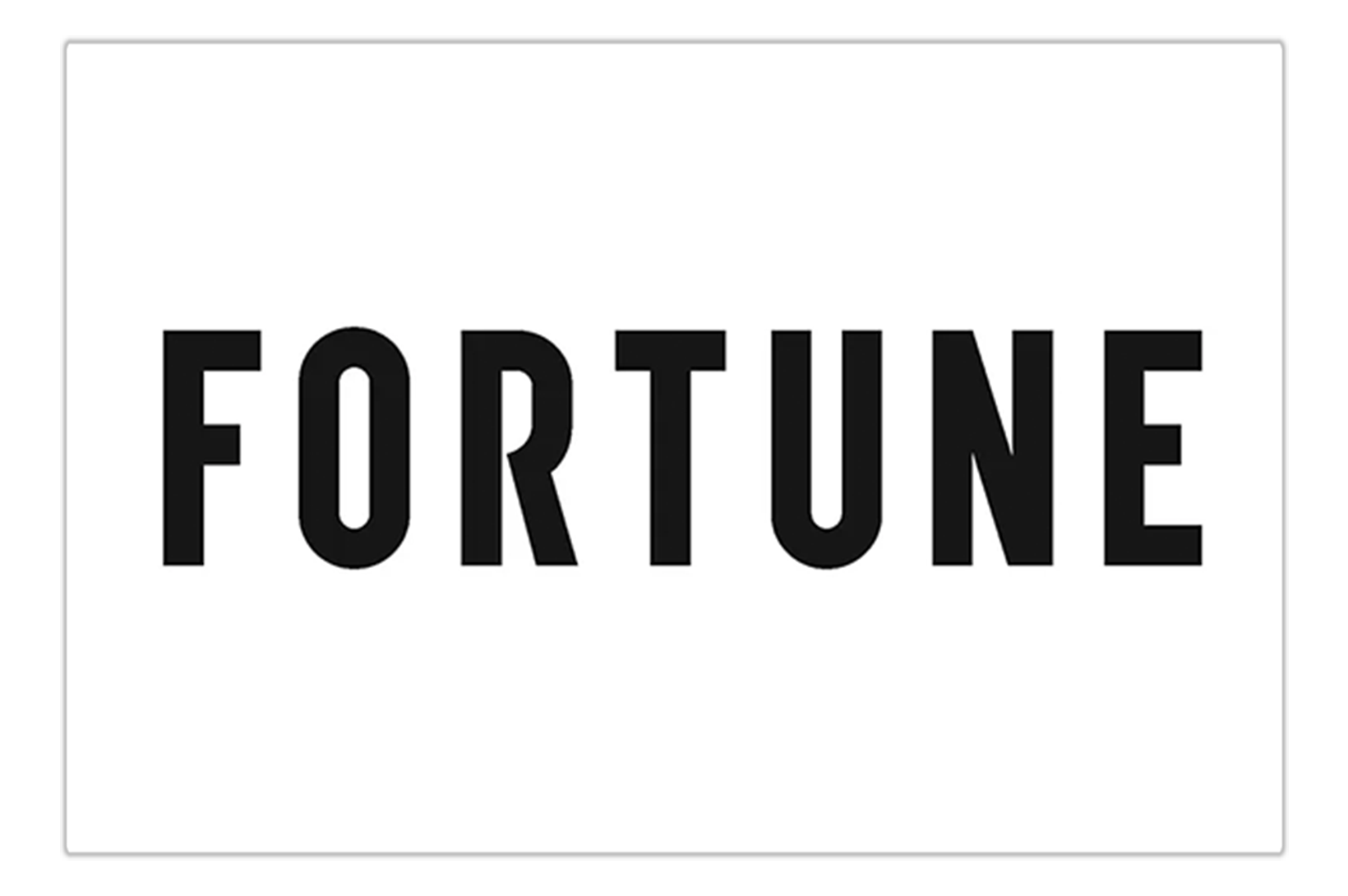 A black Fortune logo on a white background