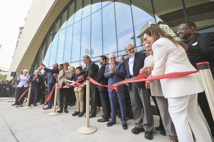 St. Louis leaders cut the ribbon on the renovated Powell Hall at the Jack C. Taylor Music Center 